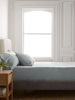 QUINCE European Linen Fitted Sheet Set King Split Set Twin XL Mist 7966